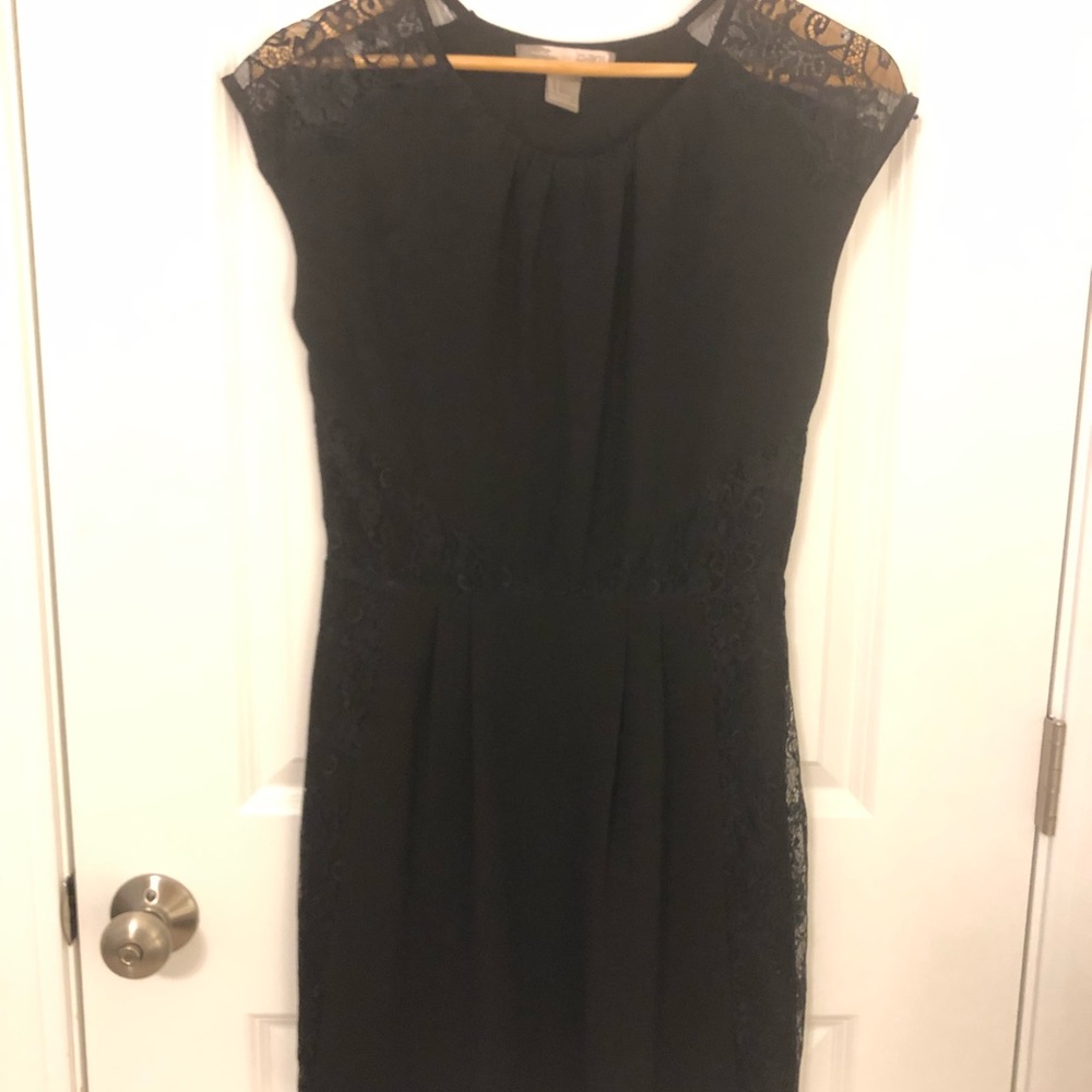 Black lace accented dress